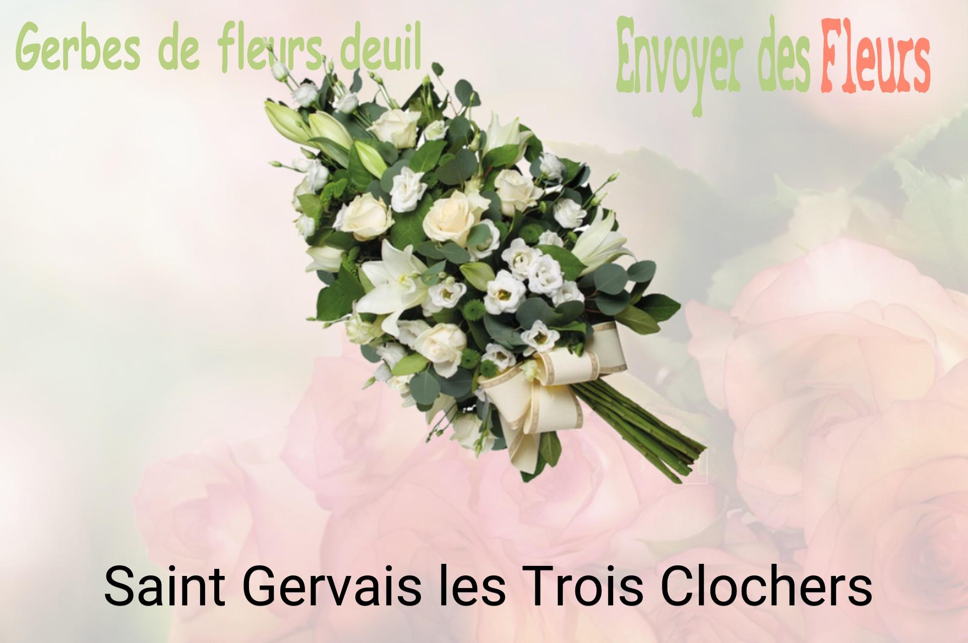 Gerbe de fleurs de deuil livrée à Saint-Gervais-les-Trois-Clochers